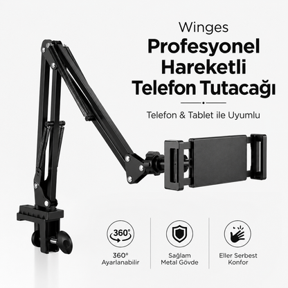 Winges® Profesyonel Hareketli Telefon Ve Tablet Tutucağı