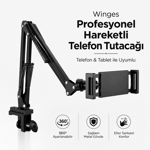 Winges® Profesyonel Hareketli Telefon Ve Tablet Tutucağı