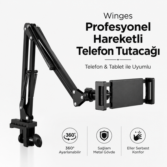 Winges® Profesyonel Hareketli Telefon Ve Tablet Tutucağı